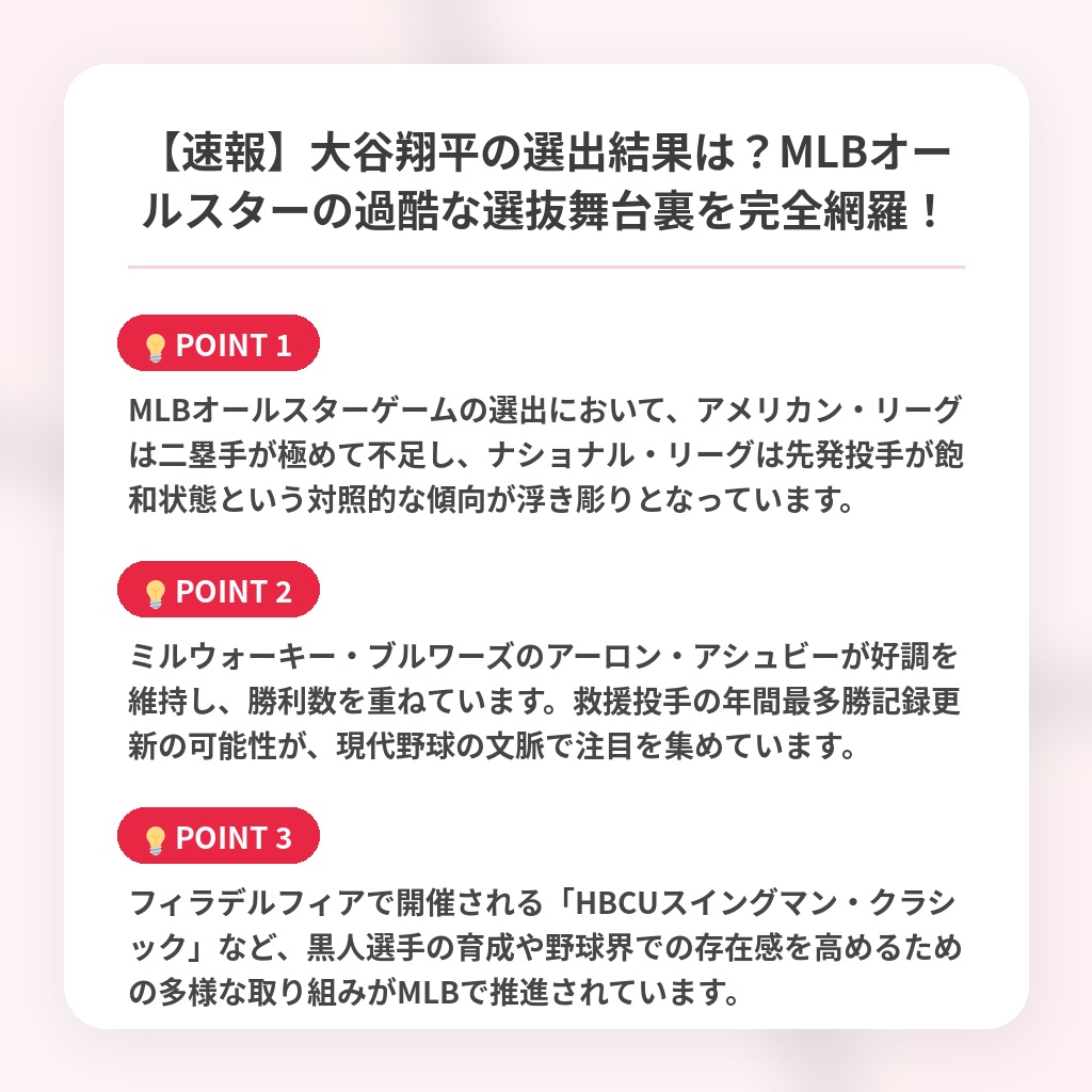 【速報】大谷翔平の選出結果は？MLBオールスターの過酷な選抜舞台裏を完全網羅！の注目ポイントまとめ